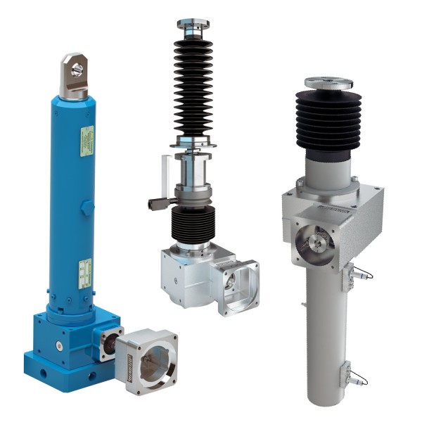 TS50 - Standard-Screw-Jack-Gearbox Atlanta, non-rotating version, Ratio: 7:1, Input-shaft d20; Stroke per input rotation: 1 mm; Maximal input speed: 1500 rpm  6136100  + Trapezoildal spindle Tr.40x7 DIN 103, material: C15, Lenght: 2160mm  8300000